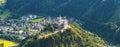 Austria, Hohenwerfen Castle a medieval rock castle, Aerial View, Salzach valley, Salzburg, Austria