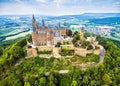 Hohenzollern Castle on mountain top, famous landmark, Germany Royalty Free Stock Photo