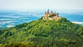 Hohenzollern Castle on mountain top, Germany Royalty Free Stock Photo