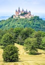 Hohenzollern Castle on mountain top, Germany Royalty Free Stock Photo