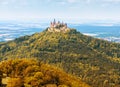 Hohenzollern Castle on mountain top near Stuttgart, Baden-W, Germany Royalty Free Stock Photo