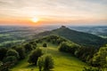 Hohenzollern Castle seen at sunset in South Germany Royalty Free Stock Photo