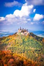 Hohenzollern Castle, Swabian Alps, Germany, Baden Wurttemberg beautiful landscape Royalty Free Stock Photo