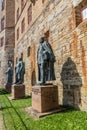 HOHENZOLLERN, GERMANY - AUGUST 31, 2019: Hohenzollern family members statues at Hohenzollern Castle in the state of