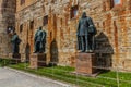 HOHENZOLLERN, GERMANY - AUGUST 31, 2019: Hohenzollern family members statues at Hohenzollern Castle in the state of