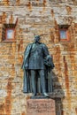 HOHENZOLLERN, GERMANY - AUGUST 31, 2019: William I emperor statue at Hohenzollern Castle in the state of Baden