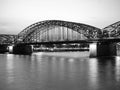 Hohenzollernbruecke (Hohenzollern Bridge) over river Rhine in Ko Royalty Free Stock Photo