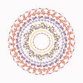 Hohloma circular pattern on a white. vector illustration Royalty Free Stock Photo