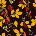 Vector hohloma seamless pattern, Royalty Free Stock Photo