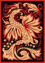 Hohloma. Red dragon Royalty Free Stock Photo