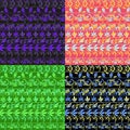 Hohloma seamless pattern set green vector illustration Royalty Free Stock Photo