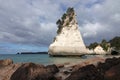 Hoho rock on Cathedral Cove beach in Te Whanganui a Hei Marine Reserve in New Zealand Royalty Free Stock Photo