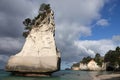 Hoho rock on Cathedral Cove beach in Te Whanganui a Hei Marine Reserve in New Zealand Royalty Free Stock Photo