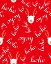 Hohoho pattern, Santa Claus laugh. Seamless texture for Christmas design