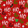 087_Hohoho pattern, Santa Claus laugh. Seamless texture for Christmas design. Royalty Free Stock Photo