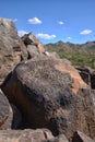 Hohokam petroglyph pictographs are prehistoric carvings Royalty Free Stock Photo