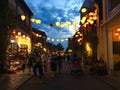 Hoi An ancient town street, Vietnam on night scene Royalty Free Stock Photo