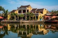 Hoi An is a city in Vietnam, Hoi An ancient town riverfront, AI Generated