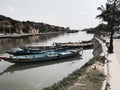 Hoi An fishing boats vietnam Royalty Free Stock Photo