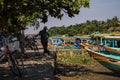 Taking a break along the Thu Bon River on a sunny day, Hoi An, Quang Nam Province, Vietnam Royalty Free Stock Photo