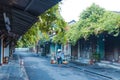 HOI AN, QUANG NAM, VIETNAM, SEPTEMBER 20, 2018: Vietnamese woman street seller In hoi an Vietnam in ancient town Hoi An Royalty Free Stock Photo