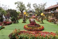 The colorful gardens of the Phap Bao Temple. Hoi An, Vietnam