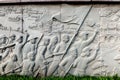 Detail of a mural in relief depicting the struggle of the Vietnamese people during the Vietnam War