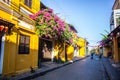 Hoi An, Vietnam- 07/09/2020: Hoi An residents on a street in Hoi An. The World Heritage Site. Daily activities. Royalty Free Stock Photo