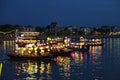 Hoi An , Vietnam - JUNE 25, 2019 : Hoi An Ancient Town riverside view with traditional Boats, Hoi An is recognized as a UNESCO