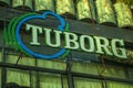 Tuborg beer sign on a building