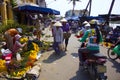 HOI AN, VIETNAM-MARCH 2015 - In Hoi an market, there are alot of thing to sell such as, flowers and foods. Royalty Free Stock Photo
