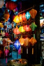 HOI AN, VIETNAM - MARCH 17, 2017: Traditional lanterns store in Hoi An, Vietnam, Hoi an Ancient Town is recognized Royalty Free Stock Photo