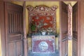 Altar inside the small temple behind the Japanese Bridge in Hoi An, Vietnam. One of the most emblematic monuments of the city Royalty Free Stock Photo