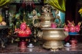 Ancient bronze vases and incense in Vietnam