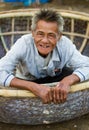 Vietnamese boat builder in Hoi An says hello