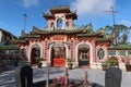 View from the censer in front of the main gate of the Assembly Hall Of Fujian Chinese Temple in Hoi An