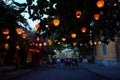 Hoi An Vietnam 19.06.19: People visit night market in Hoi an with colourful lanterns Royalty Free Stock Photo