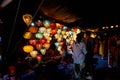 Hoi An Vietnam 19.06.19: People visit night market in Hoi an with colourful lanterns