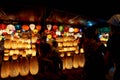 Hoi An Vietnam 19.06.19: People visit night market in Hoi an with colourful lanterns Royalty Free Stock Photo