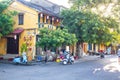Hoi An, Vietnam- 07/09/2020: Hoi An residents on a street in Hoi An. The World Heritage Site. Daily activities. Royalty Free Stock Photo