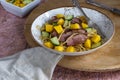 Hoisin duck with egg noodles Royalty Free Stock Photo