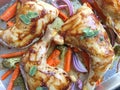 Hoisin-sauce roasted chicken quarters