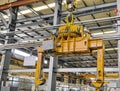 Hoist crane with arm robot in factory for steel sheet, coil industry