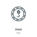 Hoist outline vector icon. Thin line black hoist icon, flat vector simple element illustration from editable signs concept Royalty Free Stock Photo