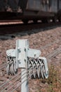 Hoist for railroad tracks switch Royalty Free Stock Photo