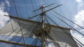 Hoisted main sails