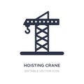 hoisting crane icon on white background. Simple element illustration from Signaling concept