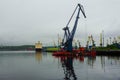 Hoisting Crane. Port of Murmansk. Russia Royalty Free Stock Photo