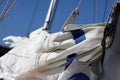 Hoisting the main sail Royalty Free Stock Photo