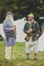 Hojbjerg, Denmark, July 29, 2023: Men at the Viking Festival.